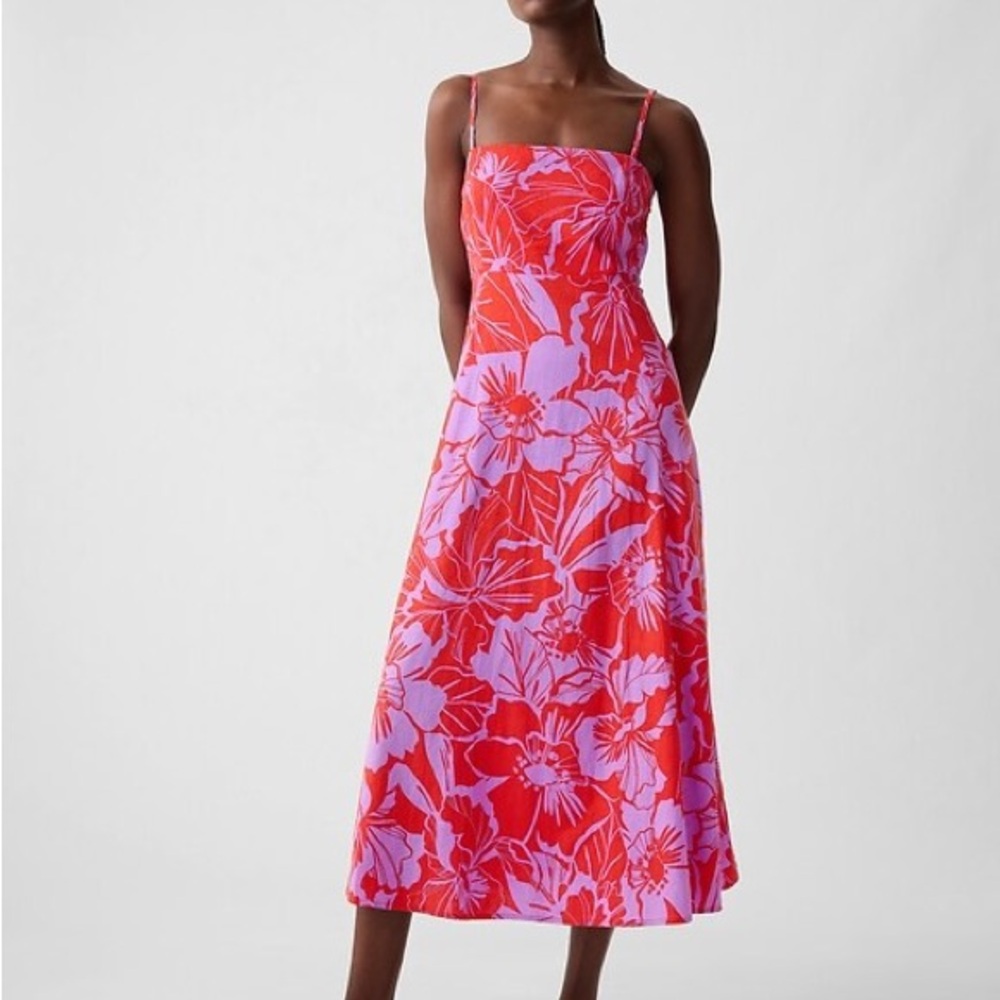 GAP linen blend midi dress